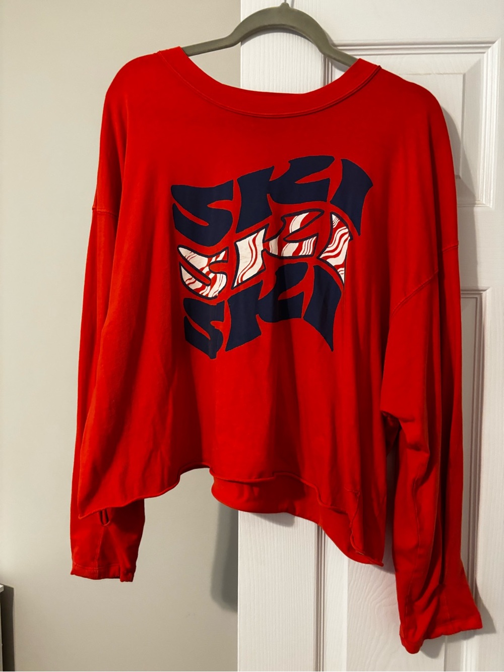 Free people graphic long sleeve shirt-